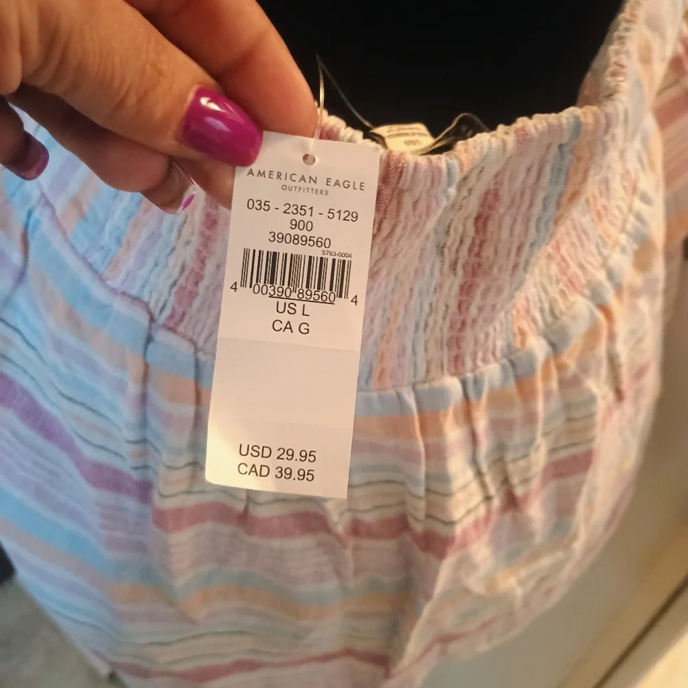 American Eagle Outfitters Pastel Striped Camisole. New With Tags - Picture 7 of 8
